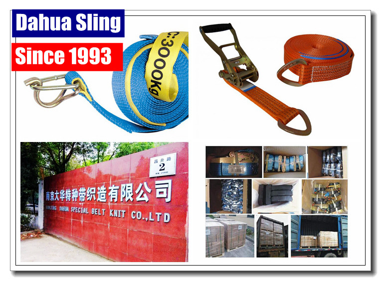 5000kg Working Load Cargo Tie Down Straps , Commercial E Track Ratchet Straps