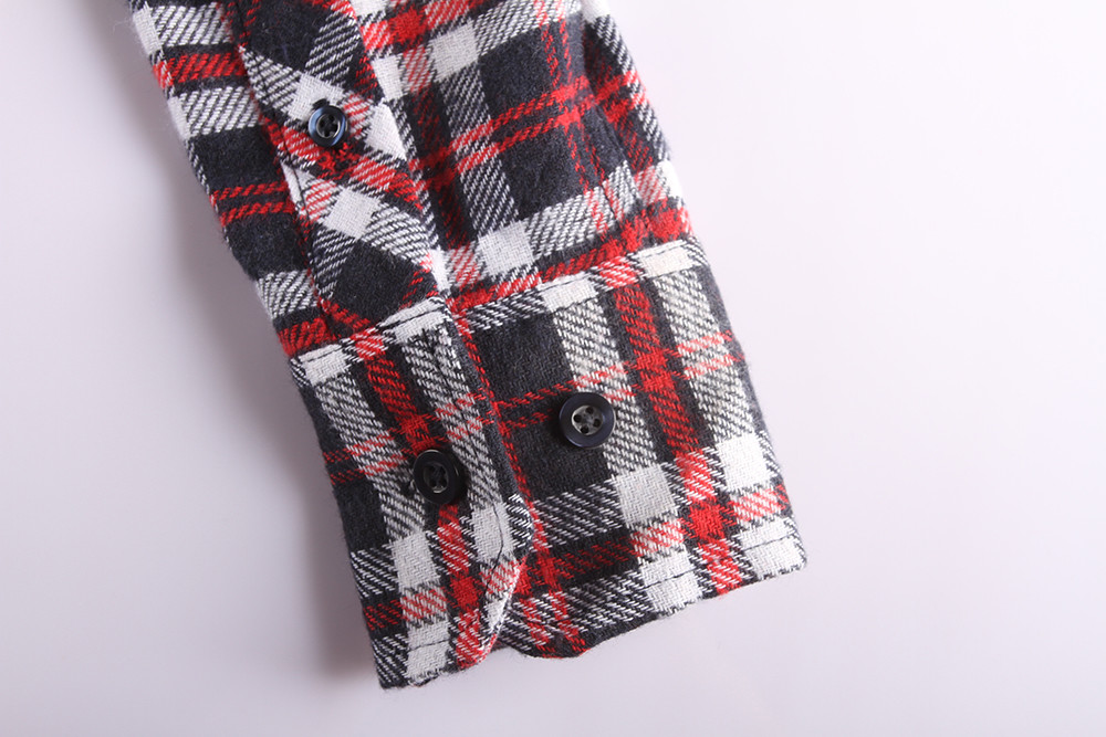 7 Colors Cotton Long Sleeve Mens Casual Plaid Shirts