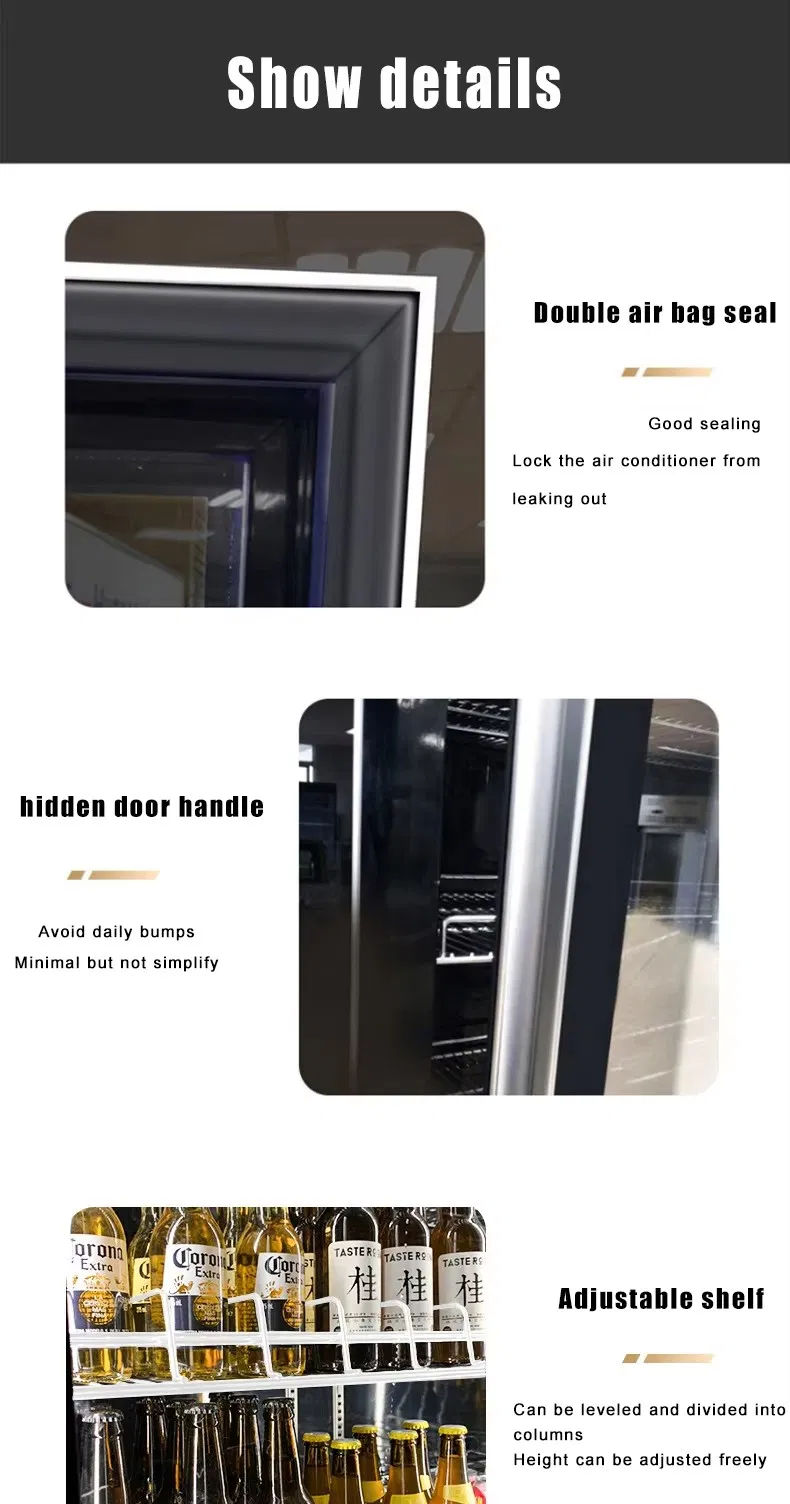 Commercial Supermarket Beverages Display Cabinets Glass Door Upright Display Fridge for Drinks and Beer