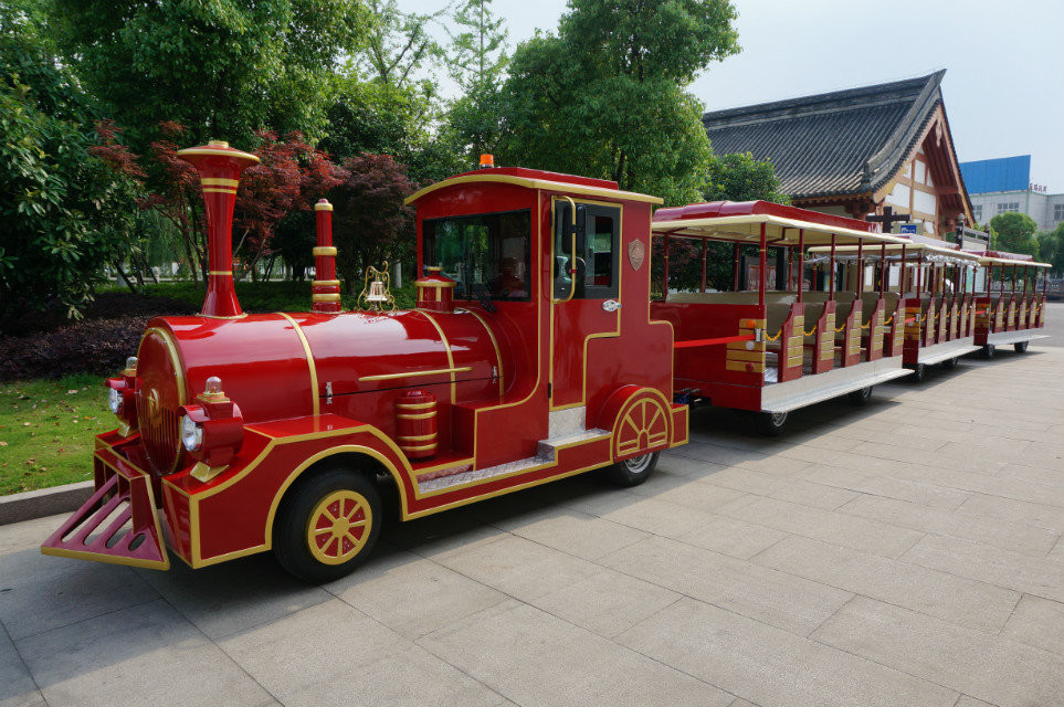 Diesel Power Tourist Trackless Train With 42 Seats , Multi Color Shopping Mall Trains