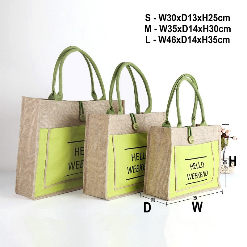 Beach Burlap Tote Bag Eco Friendly Reusable Jute Bag Customized Logo