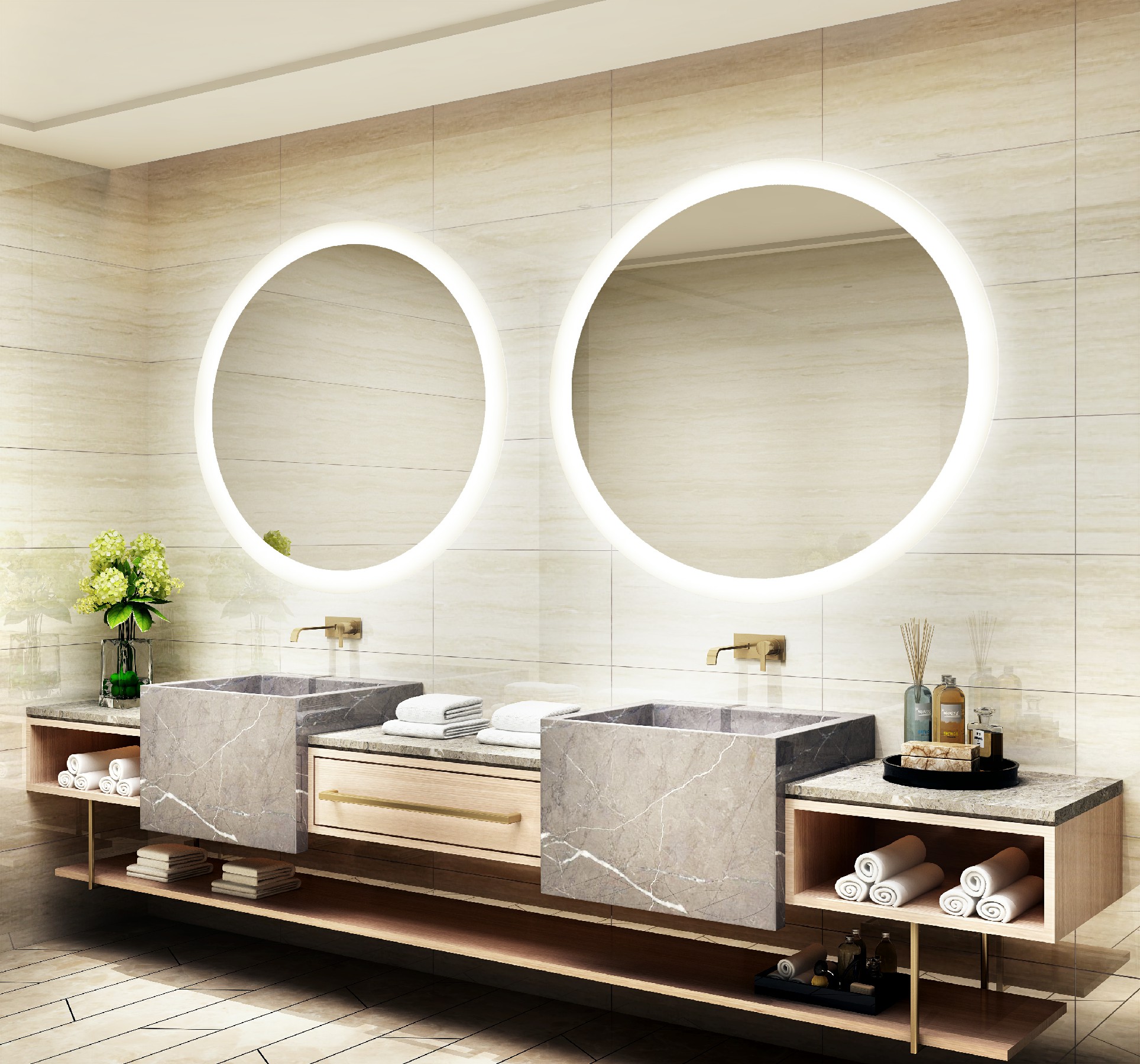 Anti Fog Lighted Mirror TV Space Saving Lighted Bathroom Magnifying Mirror High Definition