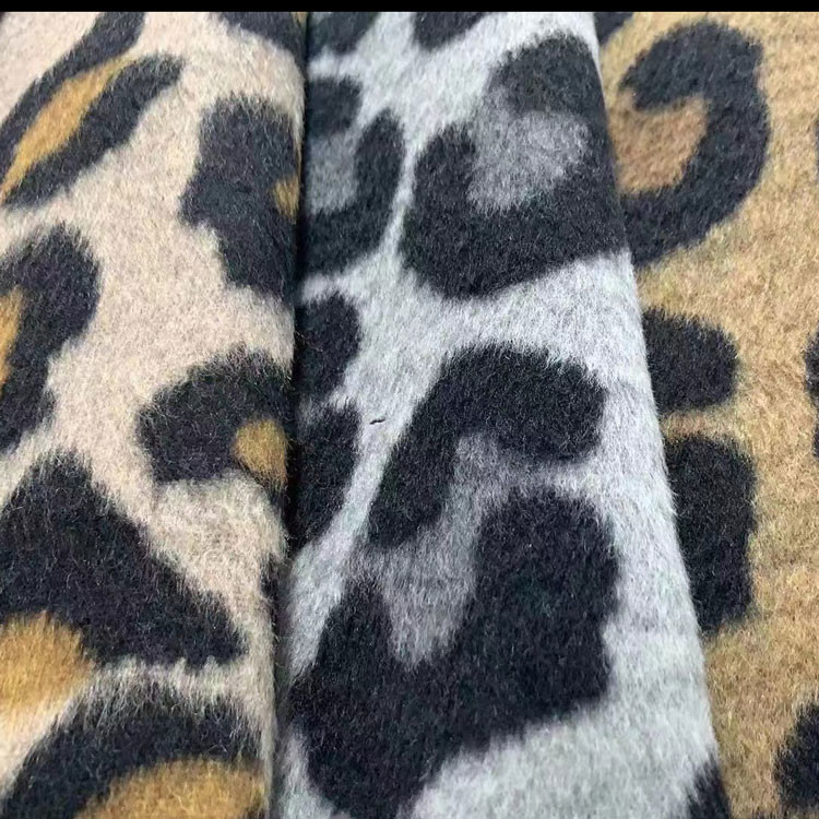 Red Green Zebra Leopard Tweed Wool Fabric Knitted 150CM Width