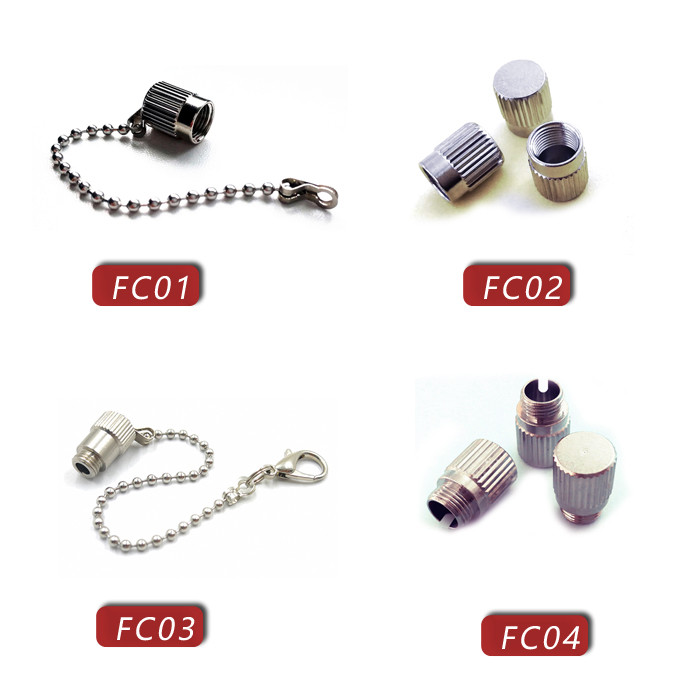 Female Anti Loss Fiber Optic Dust Cap Custmoized With Metal Chain