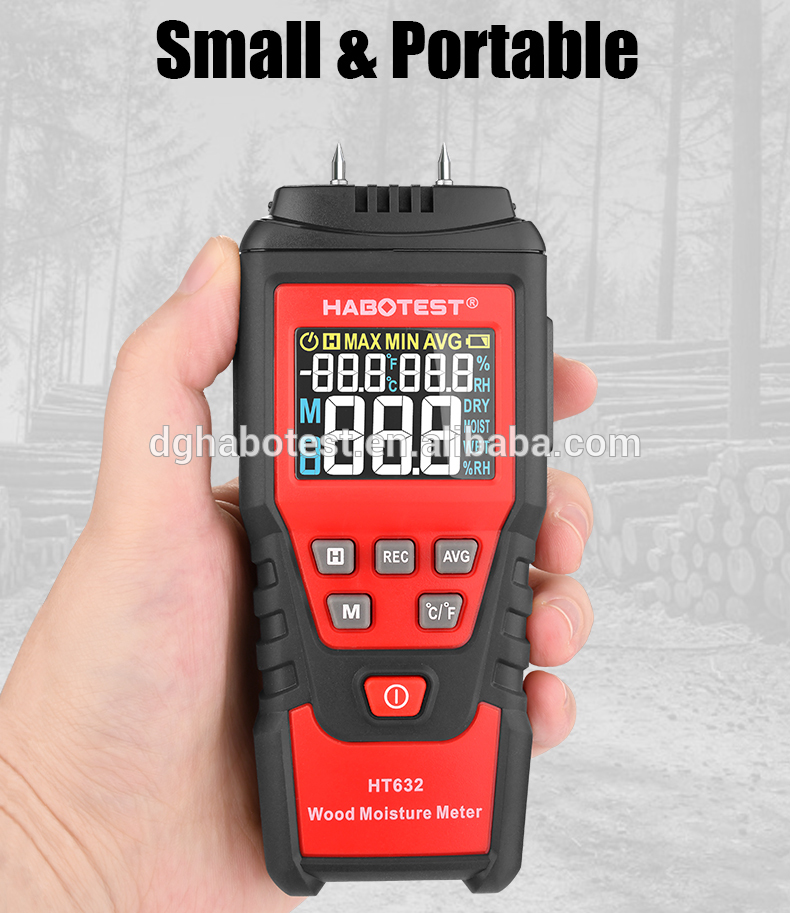 Plastic 58% Digital Wood Moisture Meter , Firewood Moisture Tester