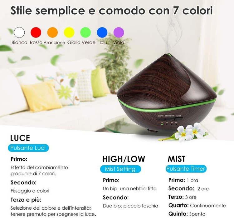 Sand Dune Shape 500ml Wood Grain Aromatherapy Diffuser