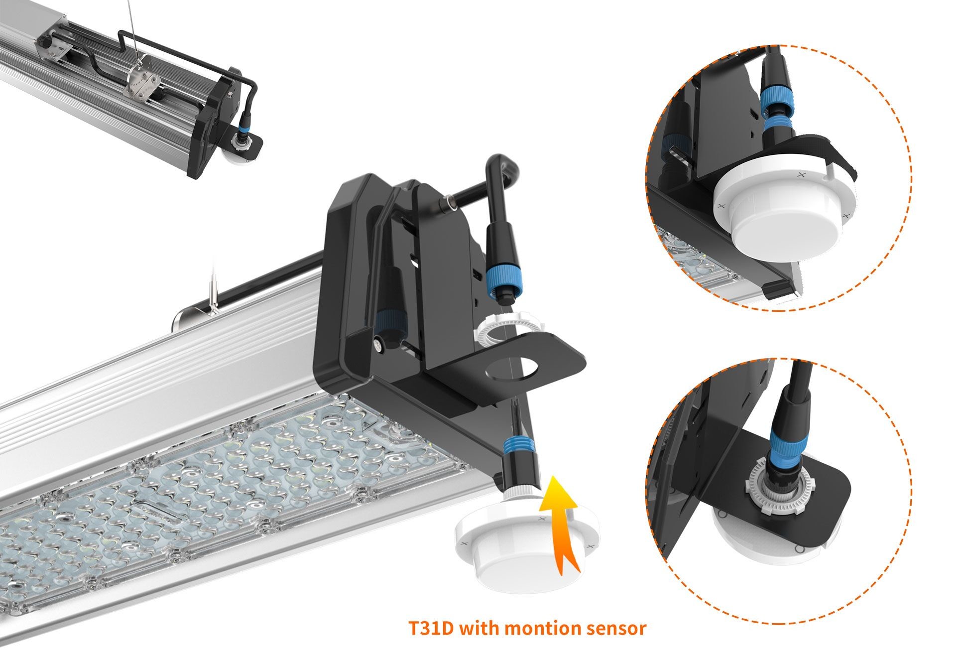 Durable High Brightness IP65 High Bay Linear LED Lights , 300w Led High Bay