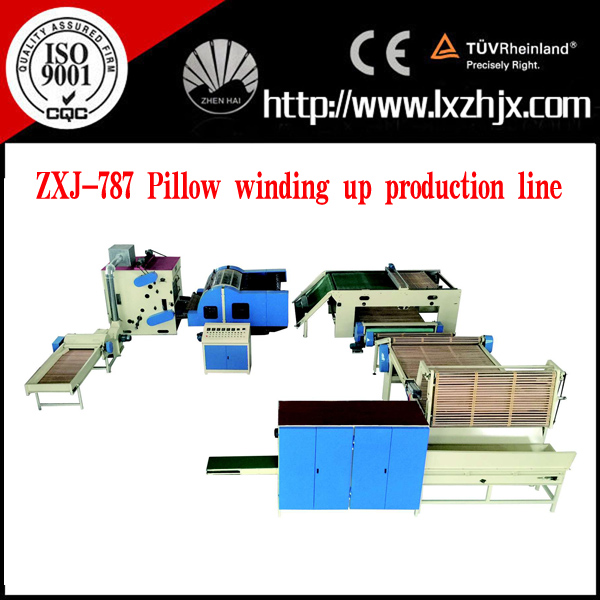 4pcs Min Cnc Pillow Filling Line Roll Making Machines Winding Up PP Cotton Polyester Fiber