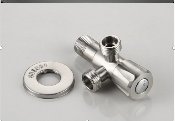 Bathroom Faucet Spout Feature With Diverter Chrome Plated Angle Valve For Faucet Fittings