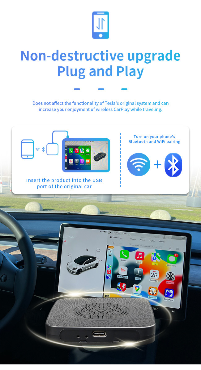 5V Portable Car GPS Navigation TESLA Smart Interconnect Box Non Destructive Installation