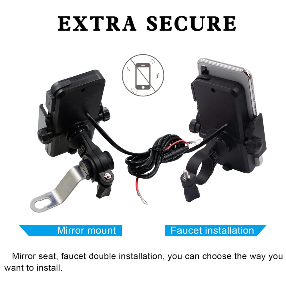 360 Degree 5W Motorcycle Wireless Charger Mount Waterproof For Iphone 12