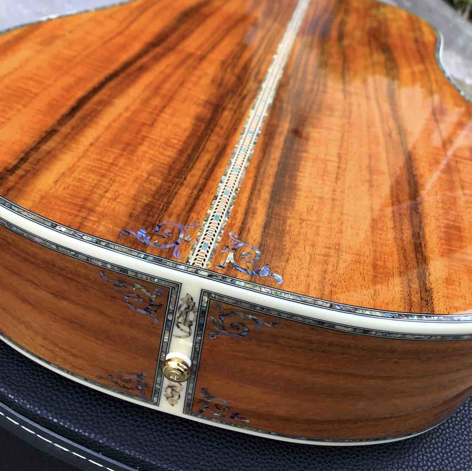 KOA wood classic acoustic guitar,Life tree Ebony Fingerboard,Abalone inlays and binding,China 41 inchs acoustic