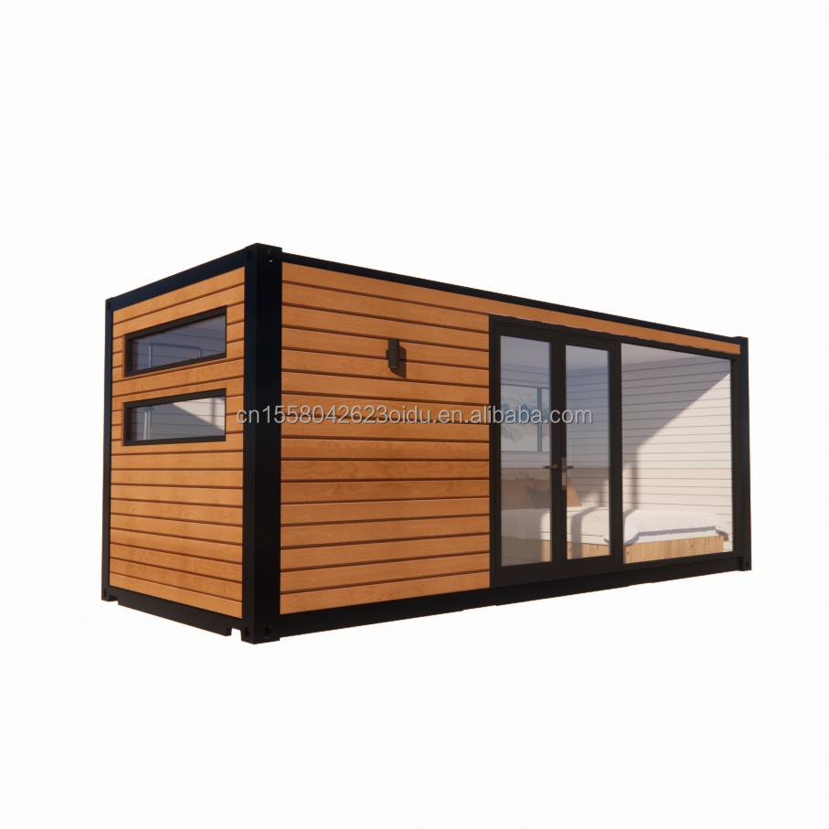 Outdoor Wooden Container Home Luxury Garden Tiny House with 2-3 Bedrooms for Families and Hotels Aluminum Alloy Windows
