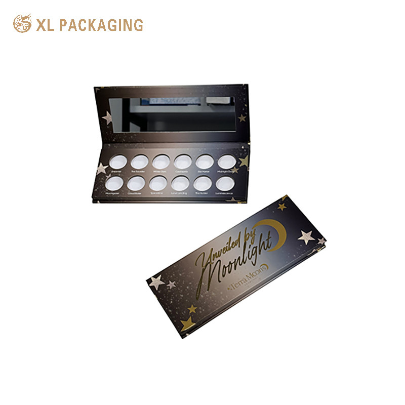 Cosmetic Custom Printed Packaging Box Eye Shadow Palette Box With Mirror Makeup Tool