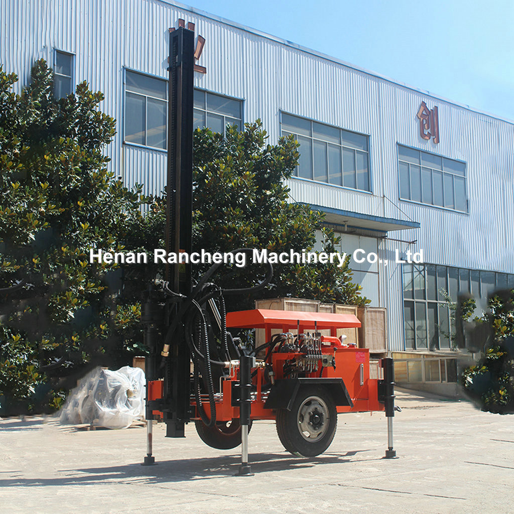 120m Depth Trailer Mounted Water Well Drilling Rigs 18.7KW Borehole Drilling Equipment