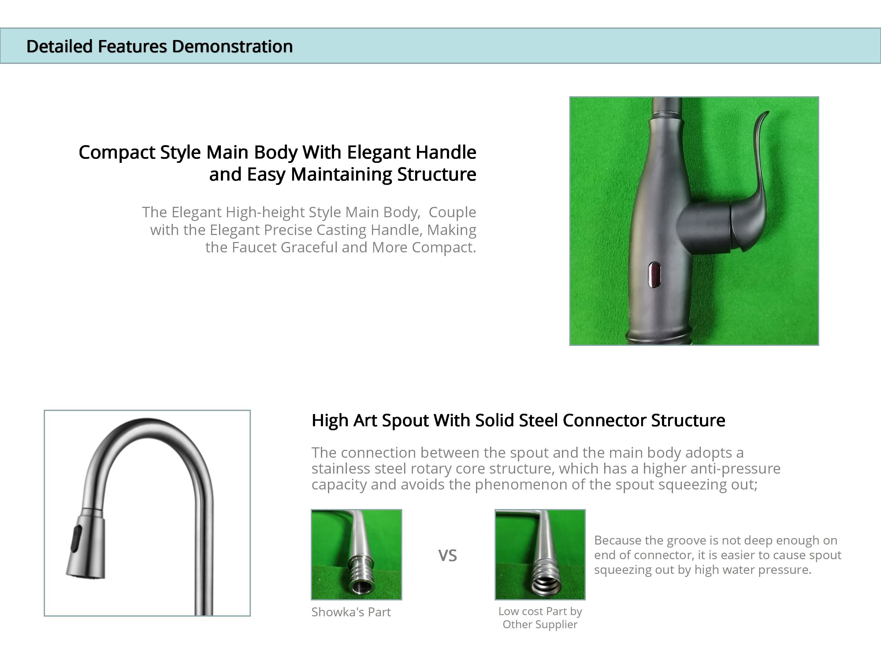 CUPC Hose Touchless Kitchen Faucet Brushed Nickel