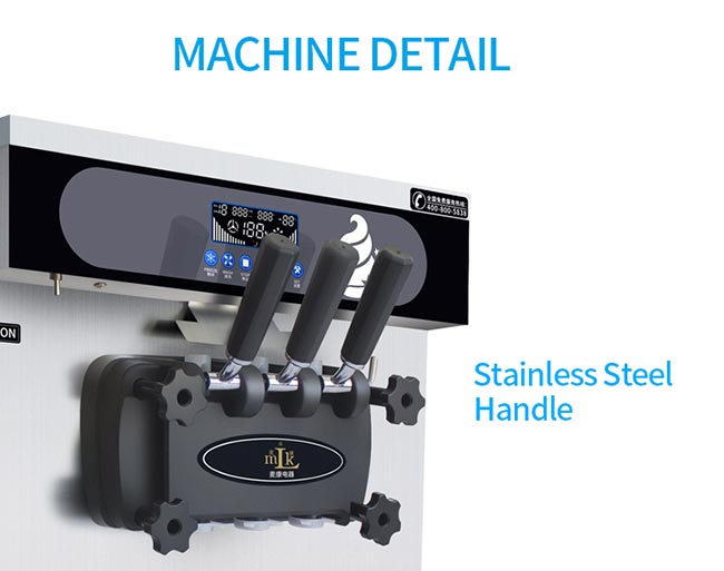 3 Flavors Stainless Steel Frozen Yogurt Machine / Vending Soft Ice Cream Machine