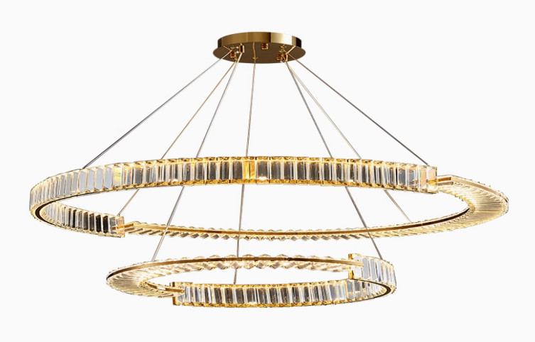 Post-modern light luxury chandelier stainless steel crystal living room lamp Nordic simple restaurant lamp bedroom LED lamp lighting