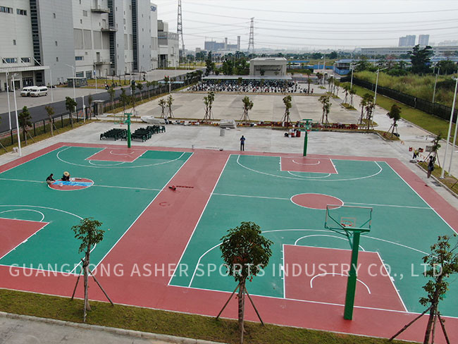Smooth surface SPU Flooring Material 3mm Thickness Tennis Court Use