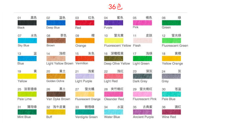 36 Colors Non-toxic Art Marker Set for Kids Watercolor Creative Stationery Supplies