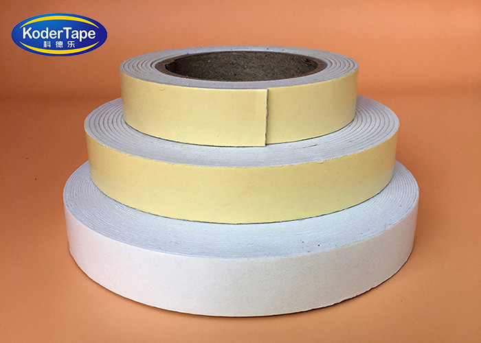 White PE Foam Tape Coated With Double Sided Solvent Based Adhesive