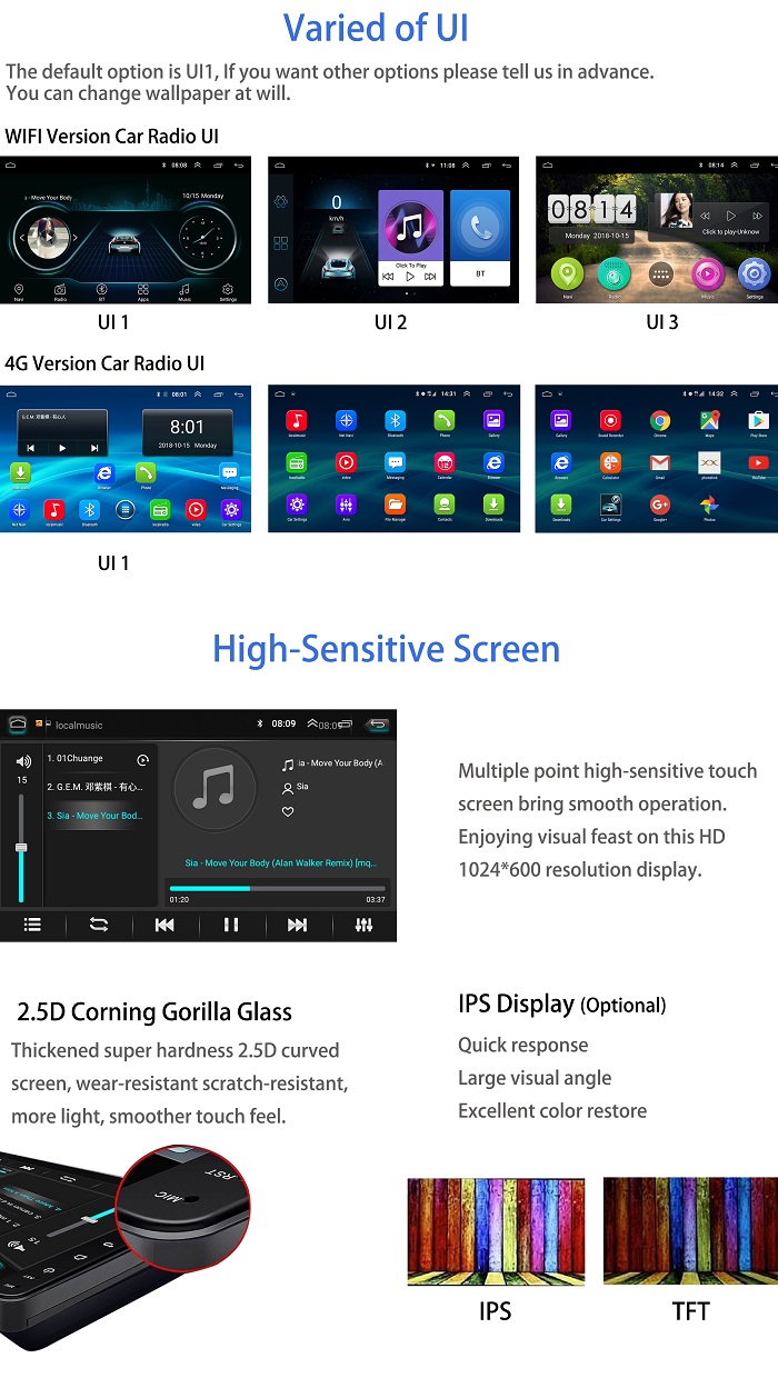 MTK 8227L 9 inch 2.5D IPS Android 9.1 Mirror Link Car Navigation GPS WIFI Car Radio Player 1+16GB 2+32GB