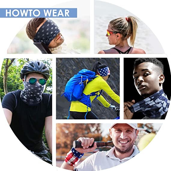 Black Tubular Bicycle Patchwork Sport Scarf Bandana