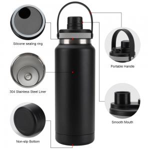 China USA Style High Quality Custom Logo 304 Stainless Steel Double Wall Wide Mouth Powder Coated Vacuum Thermos With Lid 64OZ on sale