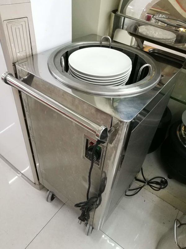 1-Holder Electric Plate Warmer Cart Capacity 50 Dishes, Single Heated Dish Dispenser, Commercial Buffet Equipment