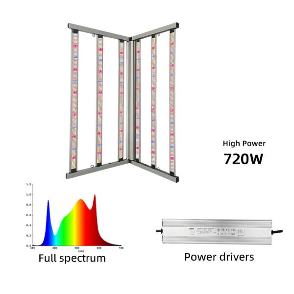 Solar Powered Greenhouse Grow Lights 720w LED Grow Light Full Spectrum Plant