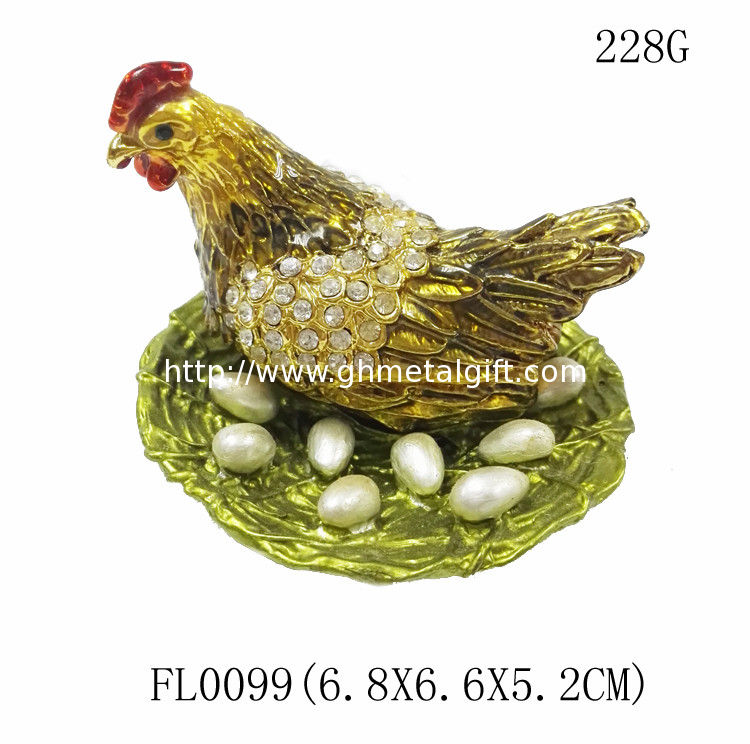 wholesale trinket box animal jewelry boxes hen animal jewelry box