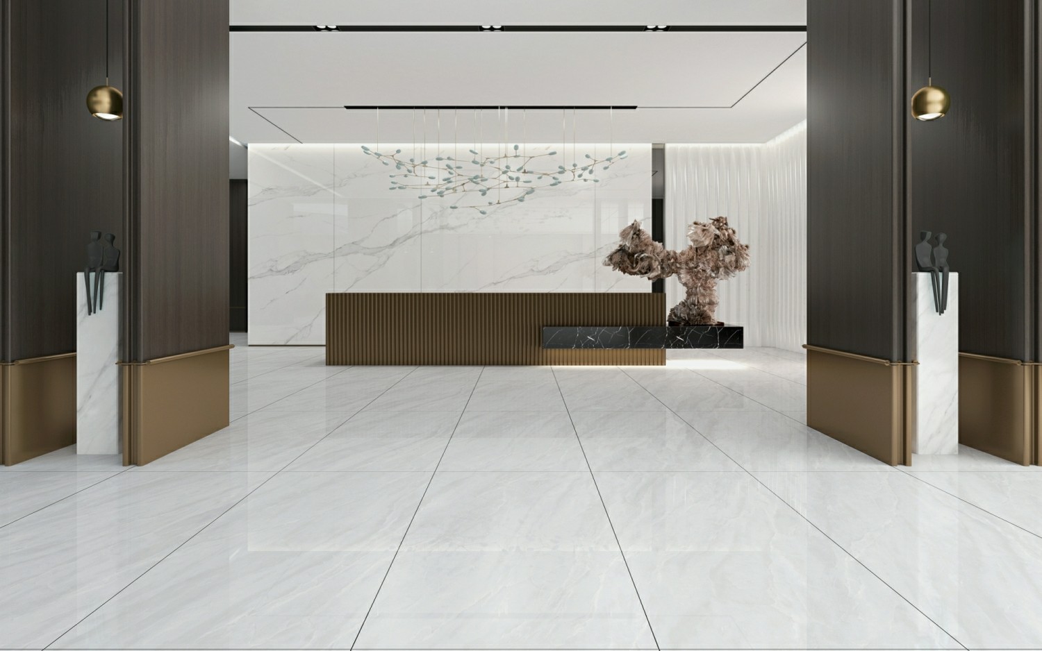 Firebrick Gray Durable Tiles Indoor 900x1800x9mm Floor Porcelain Glazed Polished Tile For Balcony and Building