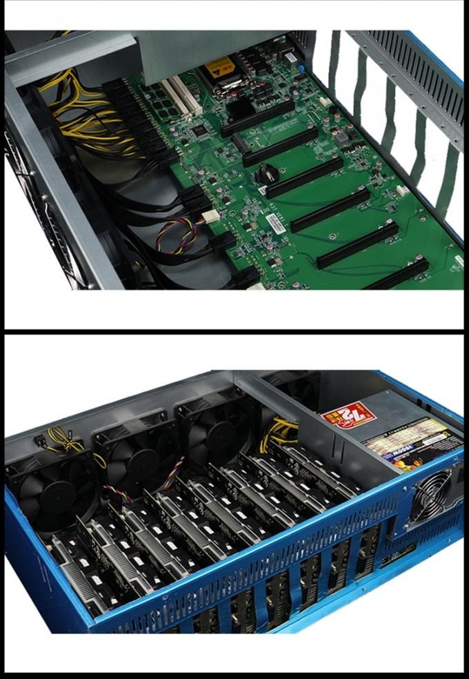 8 GPU Ethereum Miner Machine Built In PSU 1800W With 4GB DDR3 Notebook