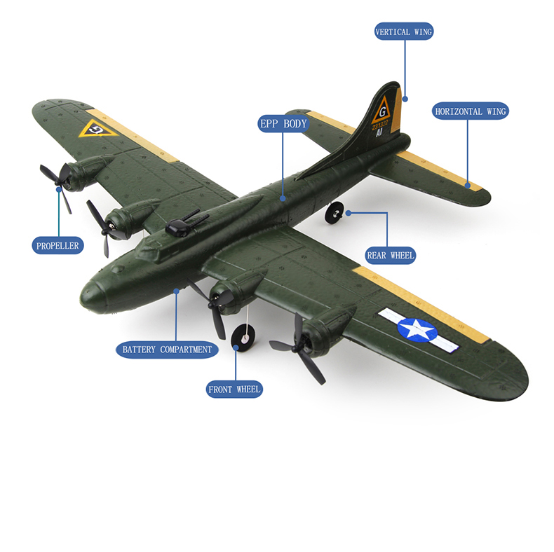 State of Assembly Ready-to-Go Foam Glider Toy Gift Toys Fx-817 Aircraft Model B17 Bomber Outdoor Remote Control Fixed-wing