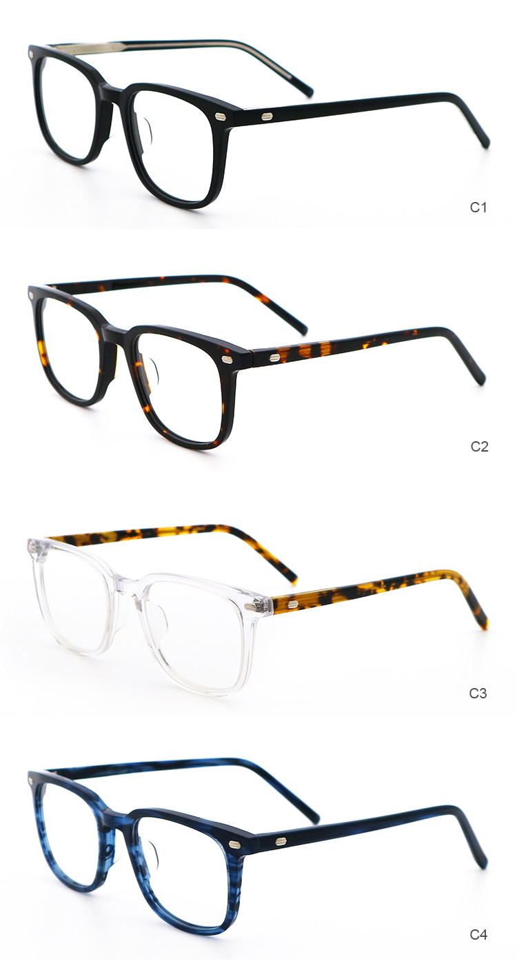 Adjustable Temple Handmade Acetate Optical Glasses Frames MR 98018