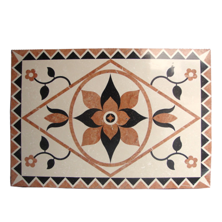 Mixed Color Round Mosaic Medallion Floor Patterns For Hotel / Residential