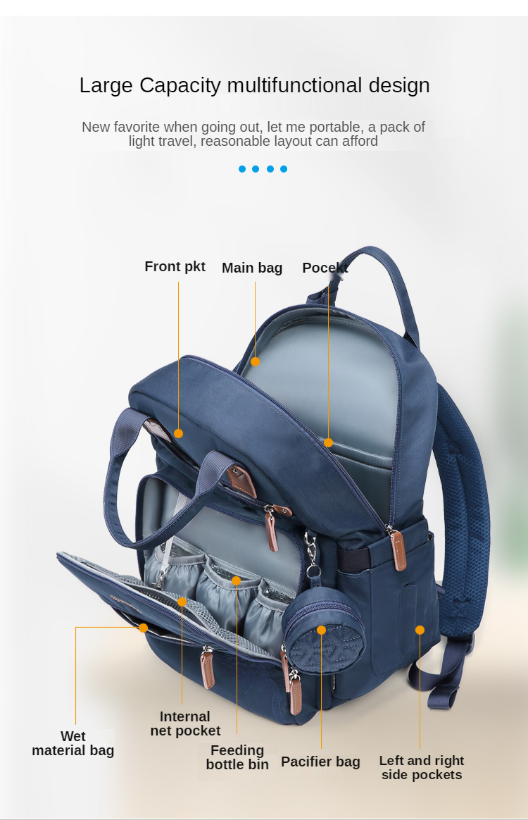 Fashion Backpack Multifunctional Foldable Mother Bag Large Capacity Mother Bag Bed