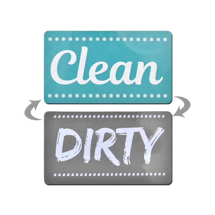 Square Double Sided Dishwasher Magnet clean dirty Target For Refrigerator