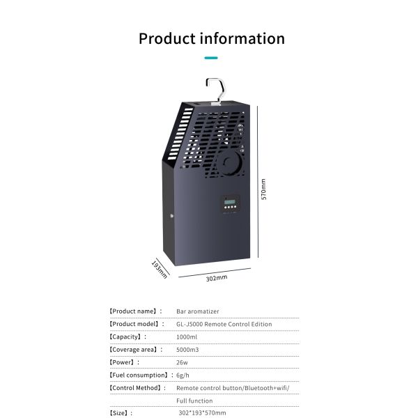 Commercial Fragrance Aroma Diffuser With Adjustable Concentration 1000ml Capacity