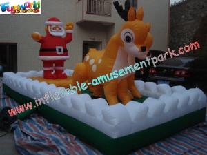 Buy cheap Commercial Inflatable Christmas Decorations Santa With Deer For Shop product