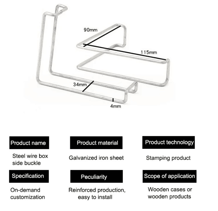Shipping Wood Crate Wooden Box Steel Spring Wire Clip
