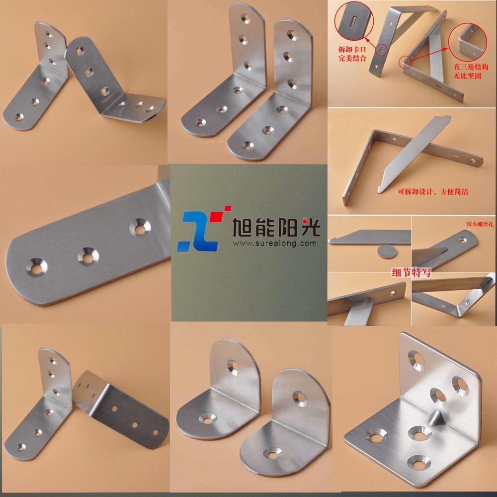 Customized Instruction Black Steel Corner Bracket for Furniture Hardware Included