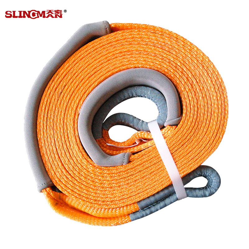 Multifunctional Heavy Duty Orange Tow Straps / Snatch Strap 8000 KG 60mm With Acid Resistance