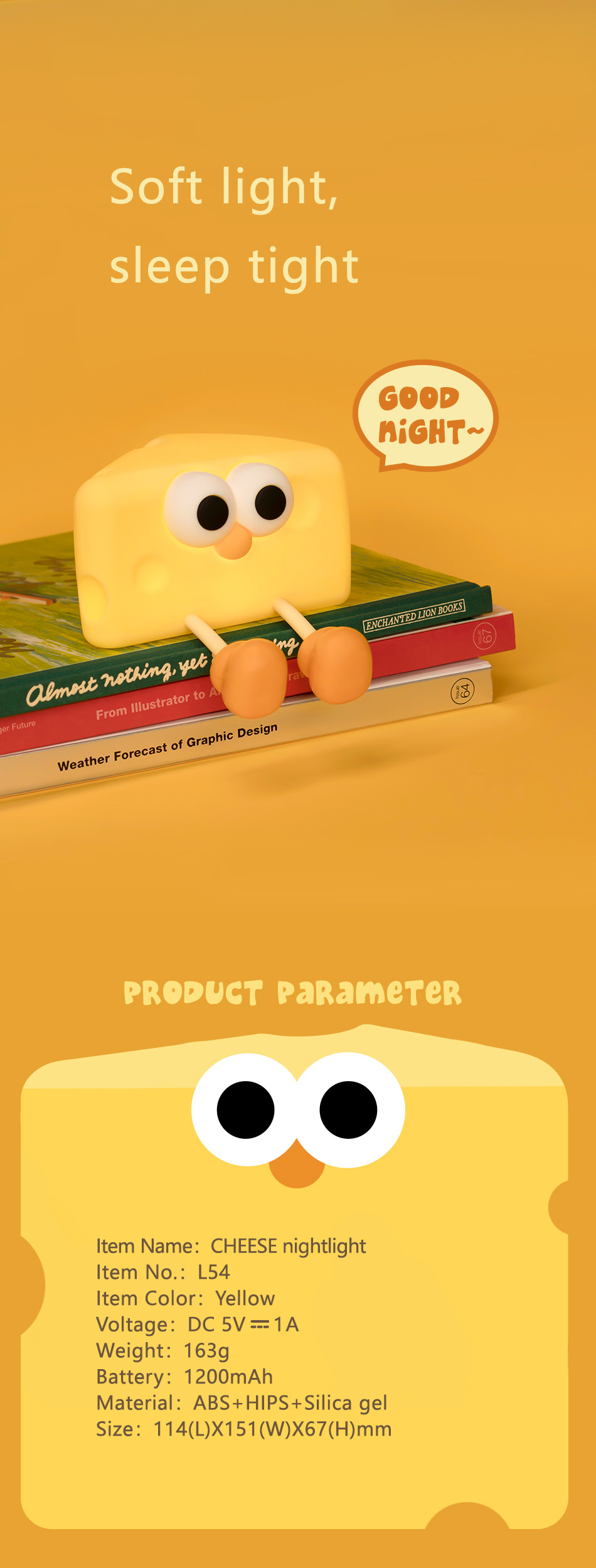 Funny Rechargeable LED Night Lamp Cute Cartoon Cheese Silicone Table Lamp Touch Sensor Animals DIY Kids Bedroom Gift Children