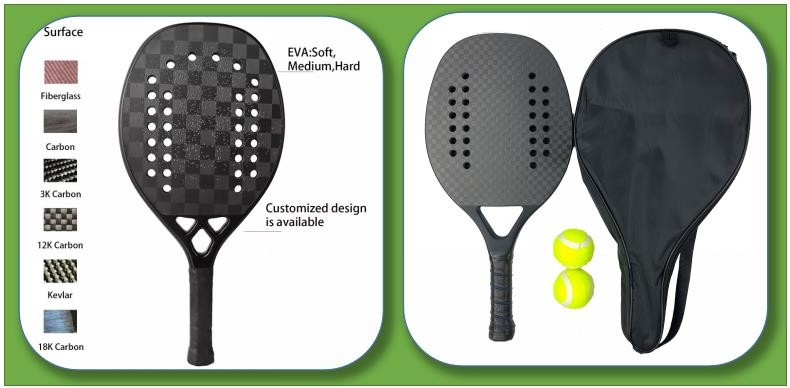 Eva 17 Professional Padel Racket Carbon Fiber Padel Tennis Racquet