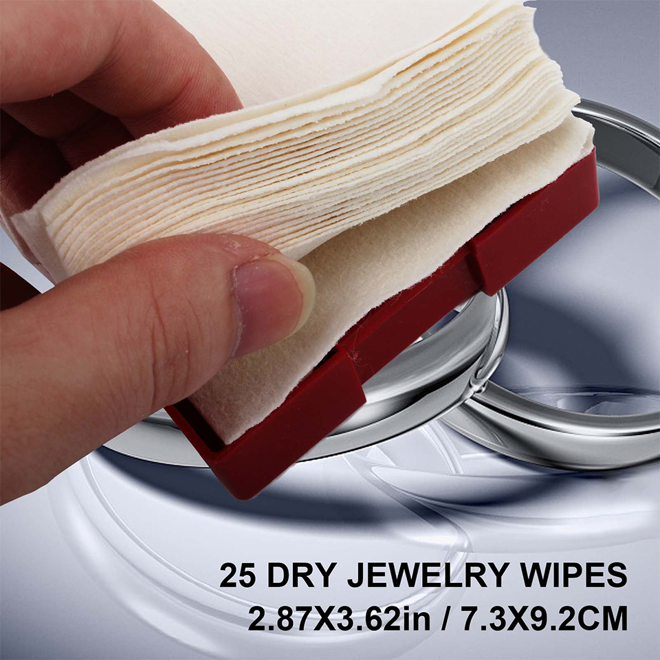 Compact Jewelry Accessories Tools 25pcs Jewelry Cleaning Wipes