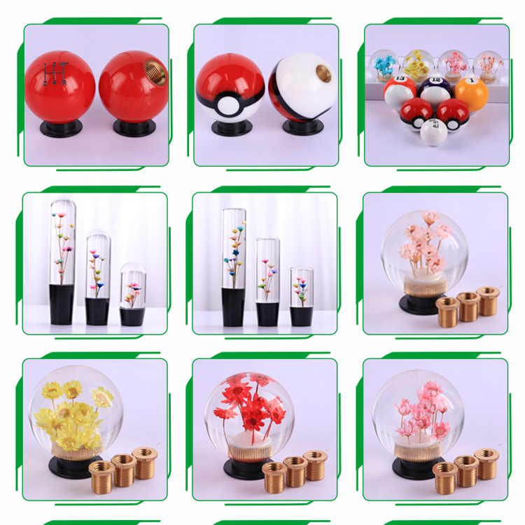 Craft Decoration Resin Shift Knob Flower Resin Gear Knob 10cm 15cm