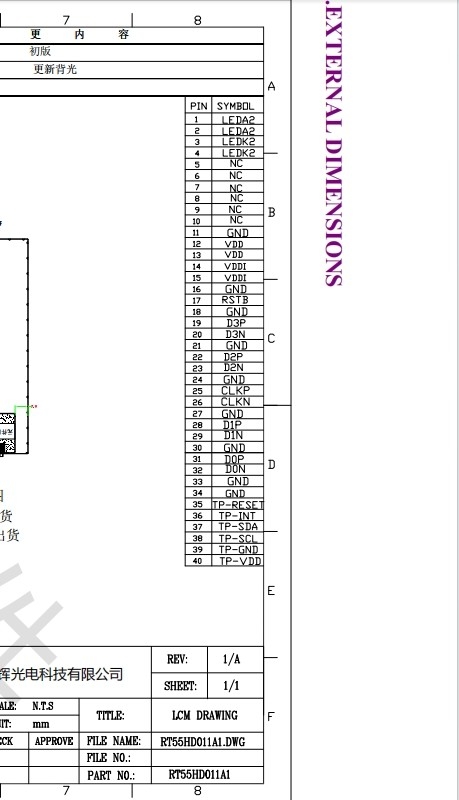 5.5 Inch LCD TFT Display Module 720x1440 For Medical Industrial Robots
