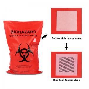 China Red Yellow Autoclave Biohazard Plastic Bags For Hospital Clinical Waste bag, Medical waste bag on sale