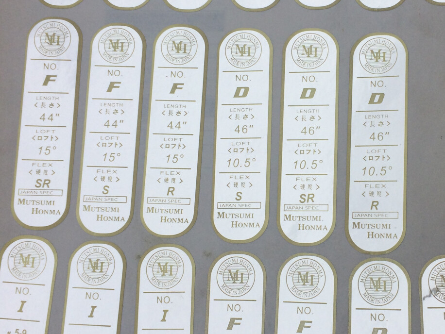 golf label , golf labels , golf shaft label, golf shaft labels , golf tag , golf length label